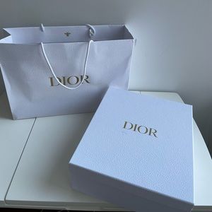 Dior shoe box and shopping bag